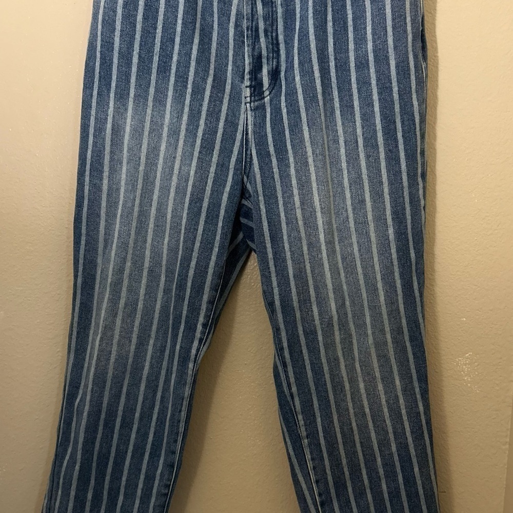 Pacsun | Stripped High Waist Straight Leg Jeans| Size 10 - Picture 3 of 4